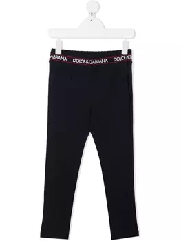 Dolce & Gabbana брюки с логотипом на поясе, черный