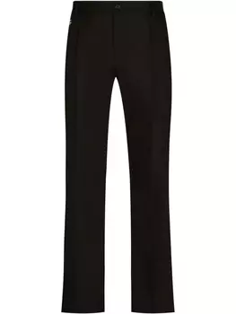 Dolce & Gabbana брюки с нашивкой-логотипом DG, черный