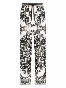 Dolce & Gabbana брюки с принтом Majolica, белый