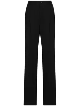 Dolce & Gabbana брюки с завышенной талией и складками, черный