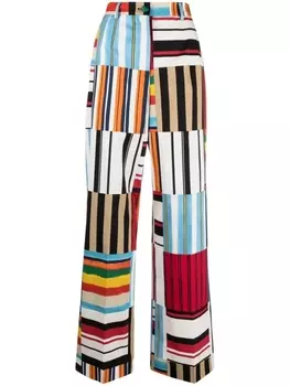 Dolce & Gabbana брюки с завышенной талией и полосками, синий