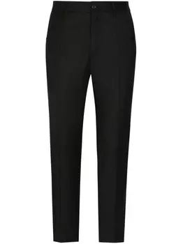 Dolce & Gabbana брюки строгого кроя с логотипом, черный