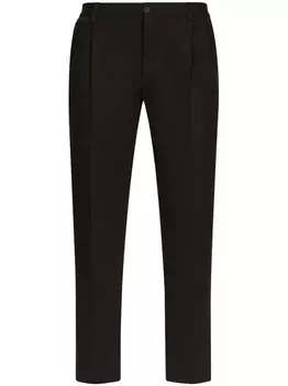 Dolce & Gabbana брюки строгого кроя со складками, черный