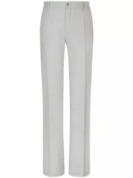 Dolce & Gabbana брюки строгого кроя со складками, серый