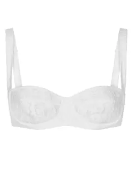 Dolce & Gabbana бюстгальтер-балконет с цветочным кружевом, белый