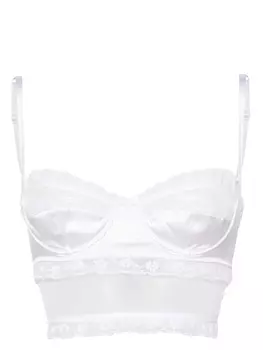 Dolce & Gabbana бюстгальтер-балконет с цветочным кружевом, белый