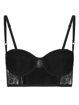 Dolce & Gabbana бюстгальтер-балконет с кружевом, черный