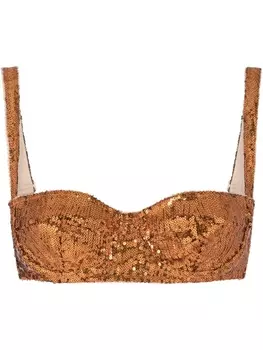 Dolce & Gabbana бюстгальтер-балконет с пайетками, оранжевый