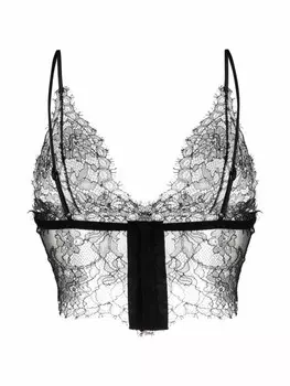 Dolce & Gabbana бюстгальтер-бралетт с кружевом, черный