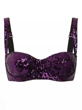 Dolce & Gabbana бюстгальтер с пайетками, фиолетовый
