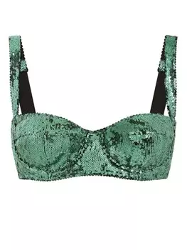 Dolce & Gabbana бюстгальтер с пайетками, зеленый