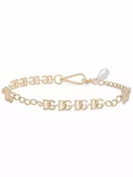 Dolce & Gabbana цепочный ремень с логотипом DG, золотистый
