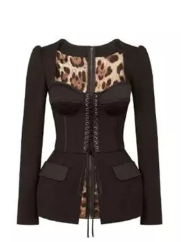 Dolce & Gabbana Cotton and Satin Top with Laces and Eyelets, черный