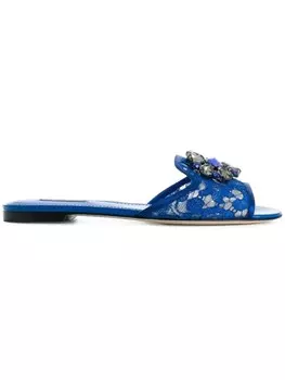 Dolce & Gabbana декорированные кружевные сандалии 'Bianca', синий