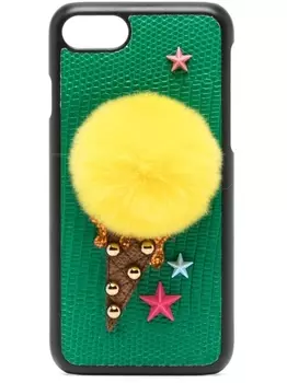 Dolce & Gabbana декорированный чехол для iPhone 7, зеленый