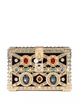 Dolce & Gabbana декорированный клатч Dolce Box, золотистый