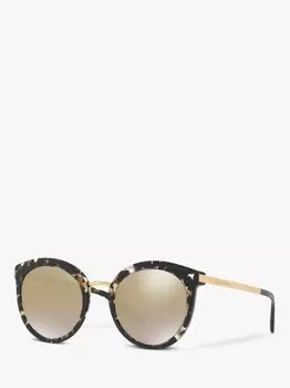 Dolce & Gabbana DG4268 Женские круглые солнцезащитные очки, черный/зеркальное золото