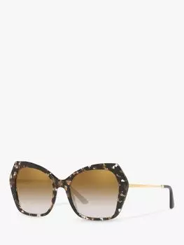 Dolce & Gabbana DG4399 Женские солнцезащитные очки-бабочки, черепаховый/коричневый с градиентом