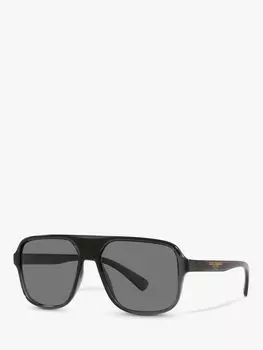Dolce & Gabbana DG613432 Мужские поляризационные квадратные солнцезащитные очки, прозрачные серые/черные