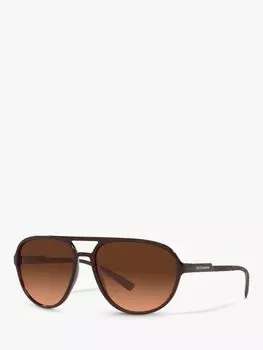 Dolce & Gabbana DG6150 Мужские солнцезащитные очки-авиаторы, матовый коричневый/коричневый с градиентом