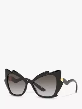 Dolce & Gabbana DG6166 Женские солнцезащитные очки кошачий глаз, черно-серый с градиентом