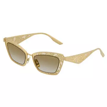 Dolce & Gabbana DG 2311 12246E 51 мм женские солнцезащитные очки кошачий глаз, цвет matte gold