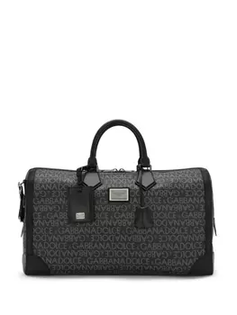 Dolce & Gabbana дорожная сумка с жаккардовым логотипом, черный