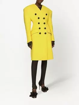 Dolce & Gabbana double-breasted coat, желтый