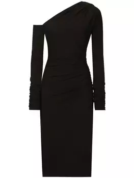 Dolce & Gabbana драпированное платье на одно плечо, черный