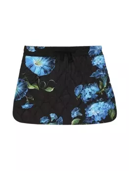 Dolce & Gabbana дутая юбка с цветочным принтом, черный