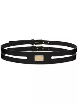 Dolce & Gabbana двойной ремень с логотипом, черный