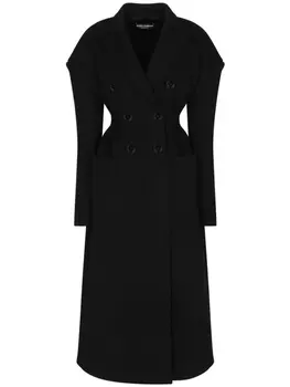 Dolce & Gabbana двубортное пальто миди, черный