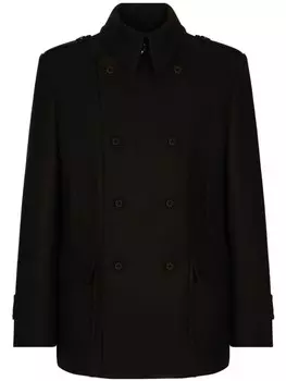 Dolce & Gabbana двубортный бушлат из смесовой шерсти, черный