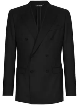 Dolce & Gabbana двубортный пиджак из шерсти, черный