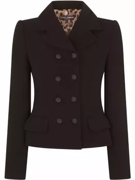 Dolce & Gabbana двубортный пиджак из вирджинской шерсти, черный