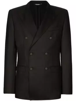 Dolce & Gabbana двубортный пиджак из вирджинской шерсти, черный