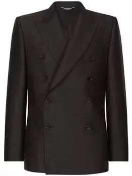 Dolce & Gabbana двубортный пиджак с монограммой, черный