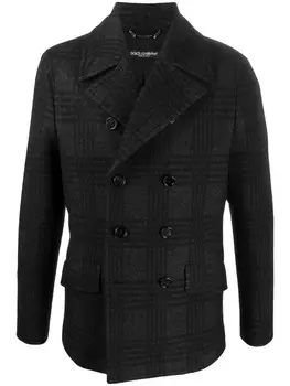 Dolce & Gabbana двубортный пиджак в клетку, черный