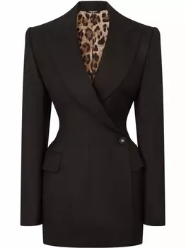 Dolce & Gabbana двубортный шерстяной пиджак, черный