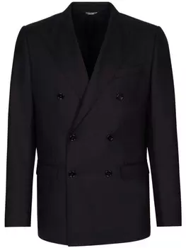 Dolce & Gabbana двубортный шерстяной пиджак, синий