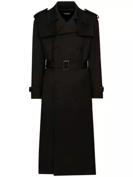Dolce & Gabbana двубортный тренч, черный