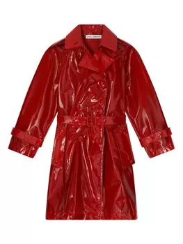 Dolce & Gabbana двубортный тренч с поясом, красный
