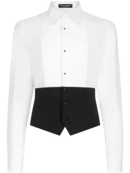 Dolce & Gabbana двухцветная рубашка, белый