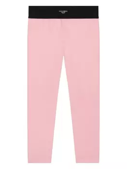 Dolce & Gabbana двухцветные легинсы с логотипом, розовый