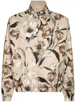 Dolce & Gabbana двусторонняя куртка с цветочным принтом, нейтральный цвет