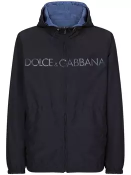 Dolce & Gabbana двусторонняя парка с логотипом, синий