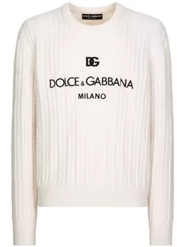 Dolce & Gabbana джемпер фактурной вязки, белый