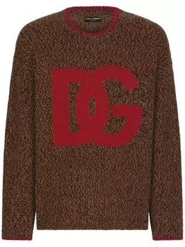 Dolce & Gabbana джемпер из смесовой шерсти с логотипом, красный