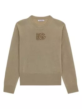 Dolce & Gabbana джемпер с логотипом, золотистый