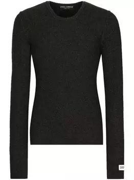 Dolce & Gabbana джемпер с нашивкой-логотипом, серый